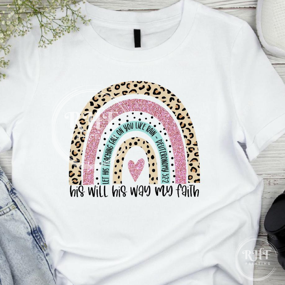 His will Leopard Rainbow T-shirt