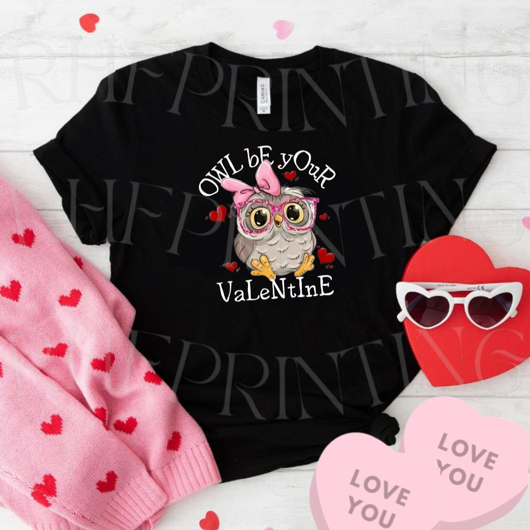 Owl Valentine Girls Tee