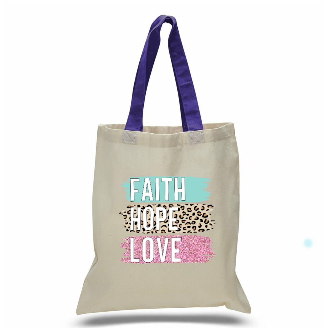 Faith Base Canvas/Color Handle Totes