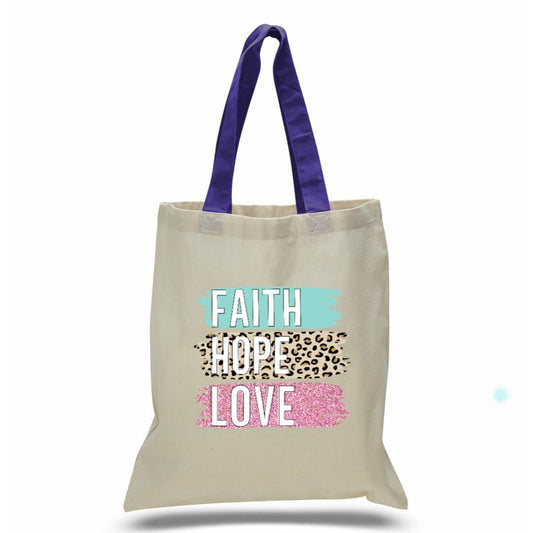 Faith Base Canvas/Color Handle Totes